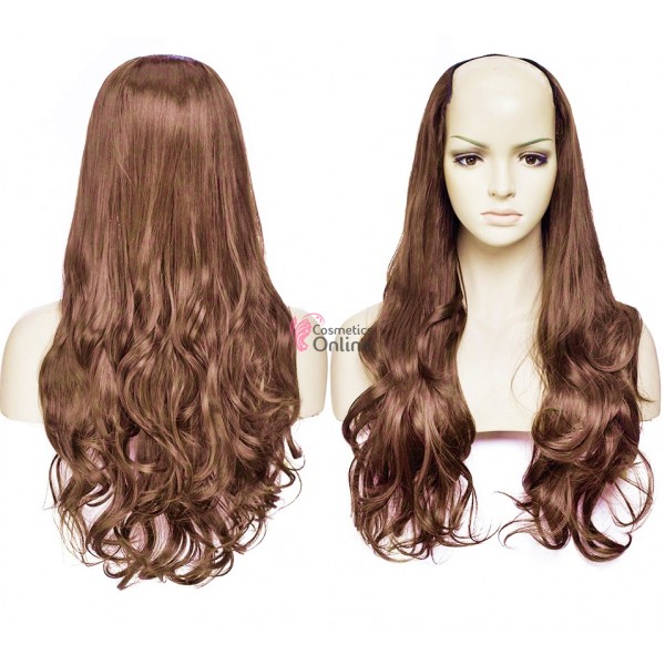 Extensie de par cu 5 Clips On delux Full Head ondulata de 70 cm, Castaniu Mediu ZR12268SHT30